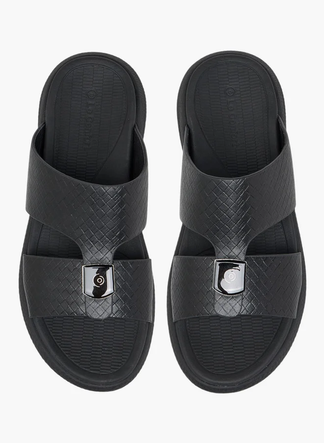 لو كونفورت Men Textured Slip-On Comfort Sandals