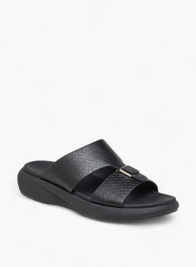 لو كونفورت Men Textured Slip-On Comfort Sandals
