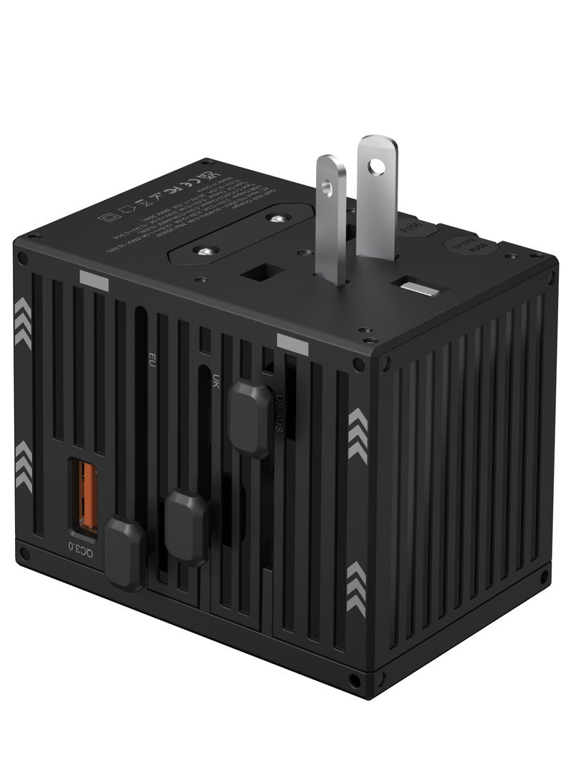 NAIECO GaN 65W USB C Charger ,Universal Travel Adapter,International Fast Charger | Worldwide Wall Charger Plug with 4 USB-C PD & 1 USB Port | Compatible with iPhone, Samsung, Huawei, Xiaomi, iPad, MacBook, Laptop & Tablet | Compact Portable All-in-One Charging Adapter for 200+ Countries | Multi-Port Global Power Adapter with Smart IC Technology | Type-C PD 65W High-Speed Charging for Phones, Laptops & Gadgets | Safe, Durable & Heat-Resistant Universal Plug Charger for Travel, Home & Office Use | Built-in UK, US, EU, AU Plug | Perfect for Business Travelers, Holiday Trips & Daily Charging Needs | Lightweight, Foldable & Easy to Carry | NAIECO Worldwide GaN III 65W Travel Charger – The Ultimate Power Solution for All Your Devices - Image 5