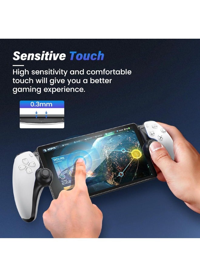 واقي شاشة مكون من قطعتين متوافق مع مشغل PlayStation Portal Remote Player، واقي شاشة من الزجاج المقوى فائق الدقة لبوابة PlayStation، صلابة 9H، مقاوم للخدش ومضاد لبصمات الأصابع شفاف كريستالي - Image 5