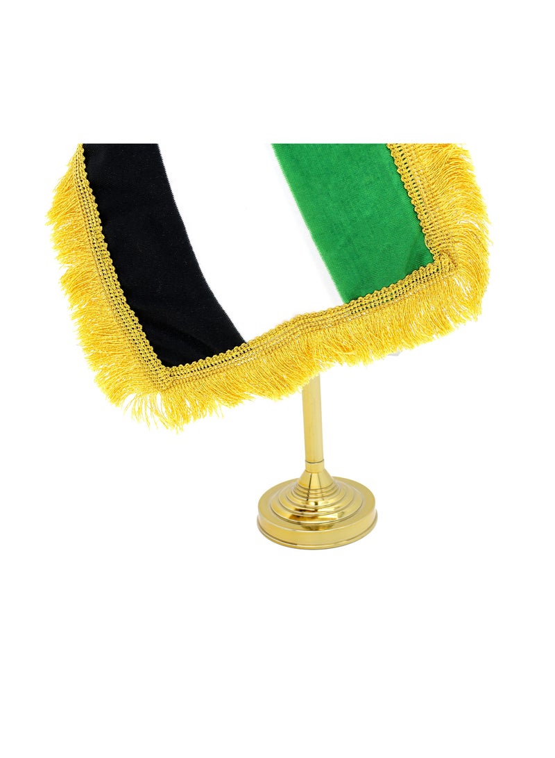 Generic UAE Table Flag Stand–Durable Metal Flagpole Holder For Office,Home,Desk,Or Events Conference Table Decoration–Mini Flags Pole Holder-Metal Flag Stand For Schools  - Image 2
