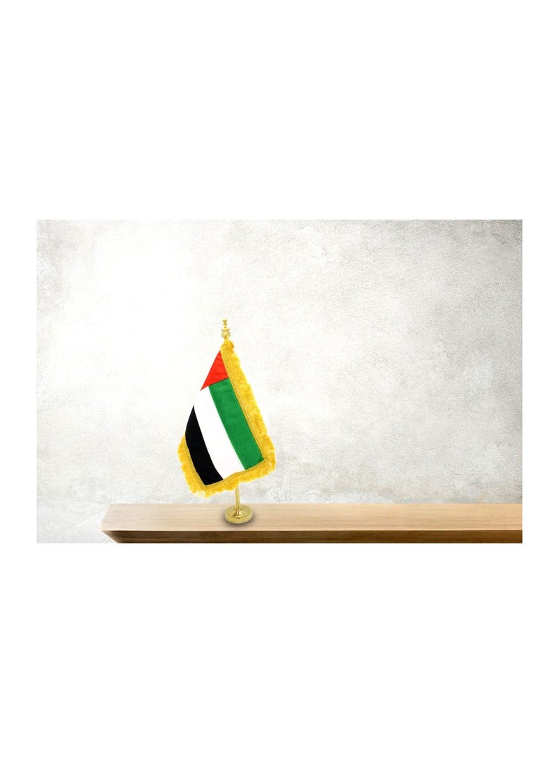 Generic UAE Table Flag Stand–Durable Metal Flagpole Holder For Office,Home,Desk,Or Events Conference Table Decoration–Mini Flags Pole Holder-Metal Flag Stand For Schools  - Image 3