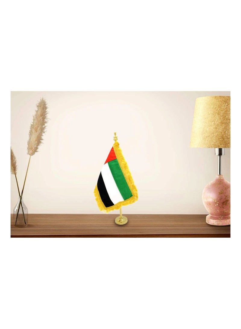 Generic UAE Table Flag Stand–Durable Metal Flagpole Holder For Office,Home,Desk,Or Events Conference Table Decoration–Mini Flags Pole Holder-Metal Flag Stand For Schools  - Image 5