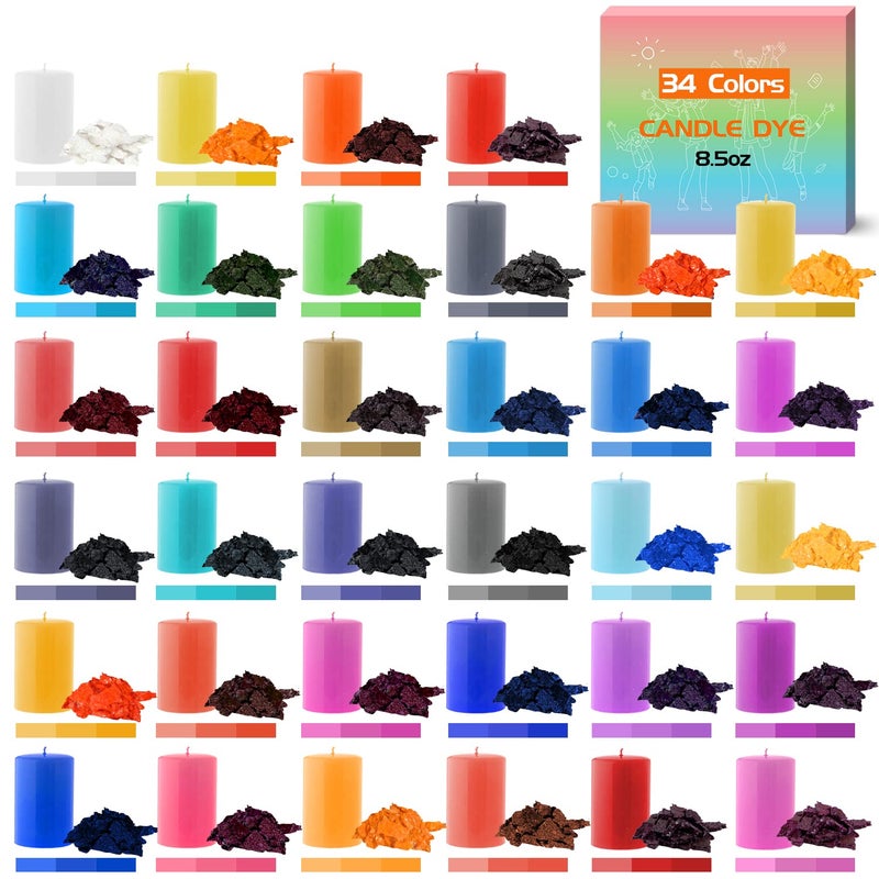 YRYM HT Candle Color Dye for Soy Wax, Safe and Natural- 34 Popular Colors for Candle Making - 8.5oz - Image 1