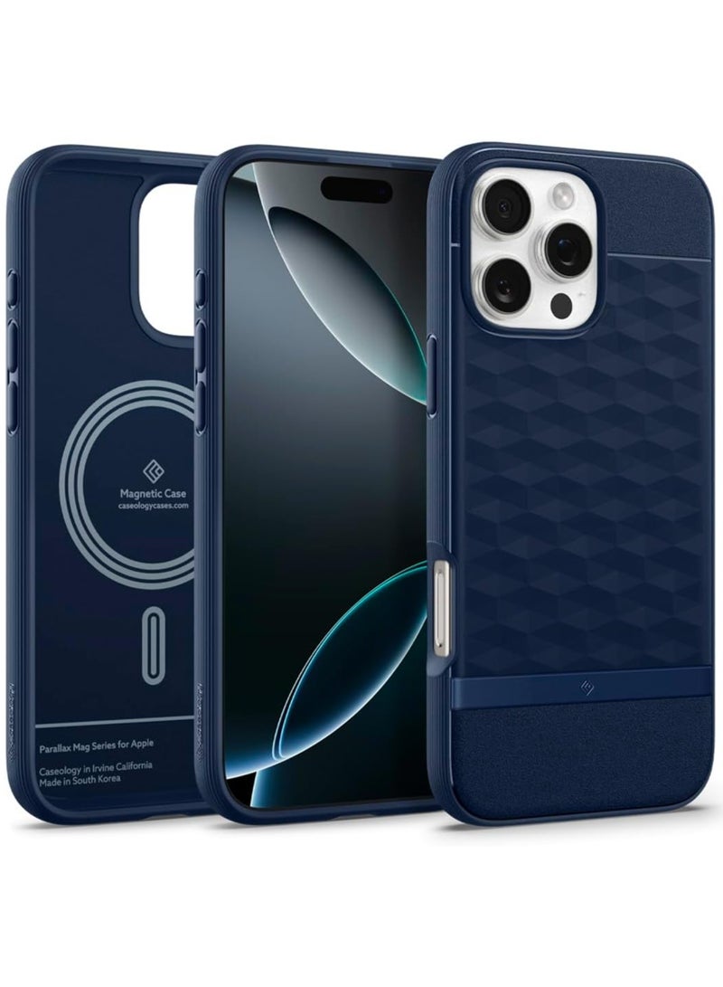 Caseology غطاء ماغ سيف بارالاكس لهاتف آيفون 16 برو - أزرق منتصف الليل - Image 1