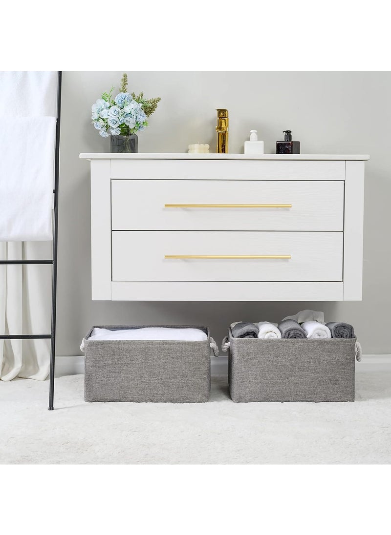 GOLDEN MILLION - Storage Bins with Sturdy Cotton Handles Fabric Baskets for Organizing Closet Boxes - Image 1