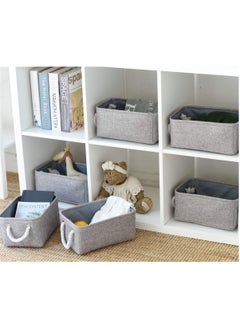 GOLDEN MILLION Storage Bins with Sturdy Cotton Handles Fabric Baskets for Organizing Closet Boxes  - Image 2