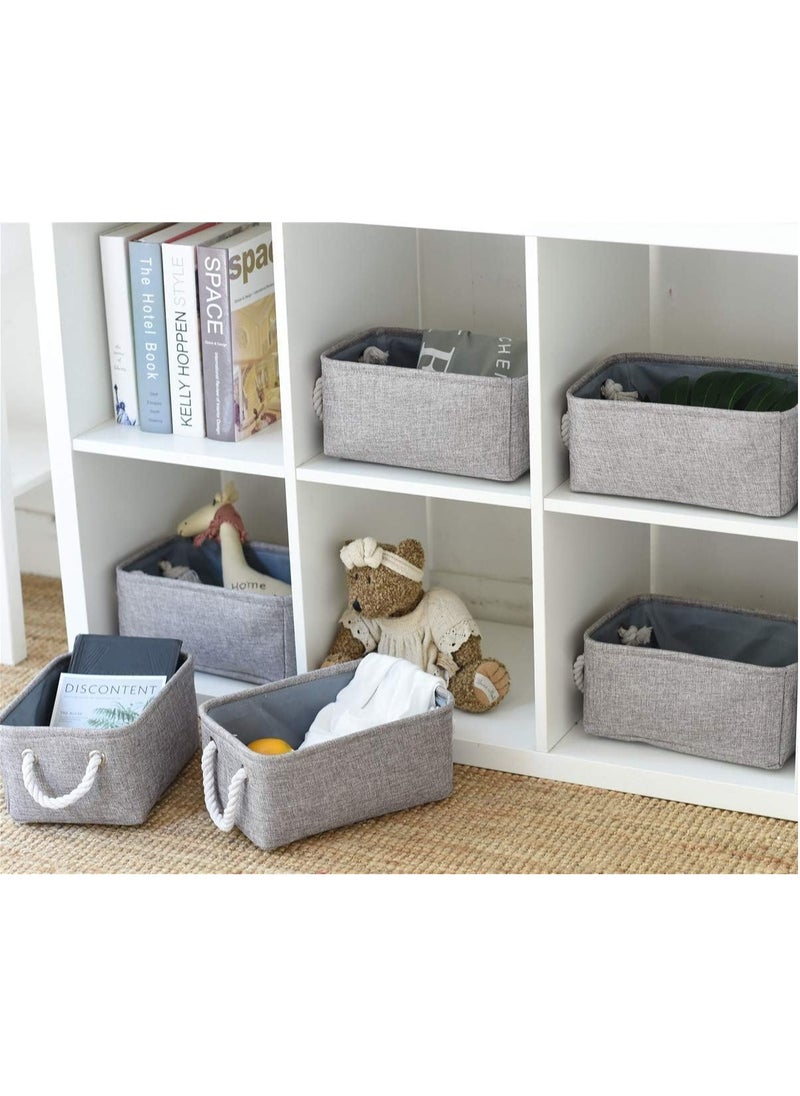 GOLDEN MILLION - Storage Bins with Sturdy Cotton Handles Fabric Baskets for Organizing Closet Boxes - Image 1