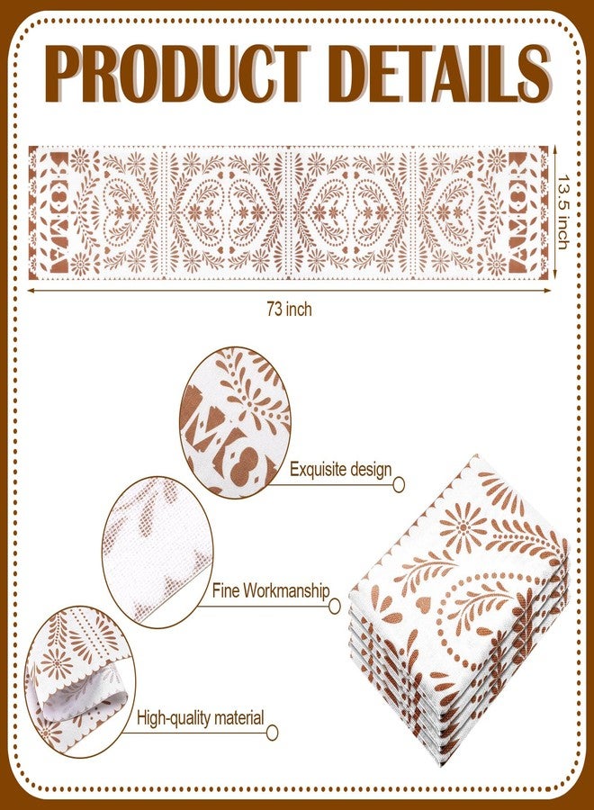 Jingmore 6 Pack Mexican Talavera Table Runner 13.5 x 73" Linen Cielito Lindo Baby Shower Decorations for Cinco De Mayo Dia De Los Muertos Fiesta Party Wedding Birthday Baby Shower & Home Decor - Image 3