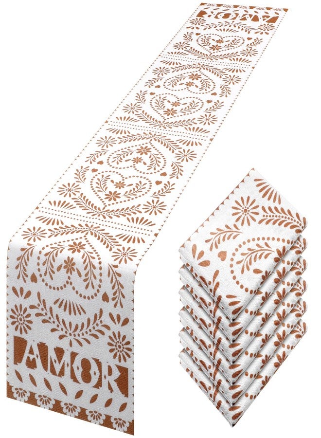 Jingmore 6 Pack Mexican Talavera Table Runner 13.5 x 73" Linen Cielito Lindo Baby Shower Decorations for Cinco De Mayo Dia De Los Muertos Fiesta Party Wedding Birthday Baby Shower & Home Decor - Image 2