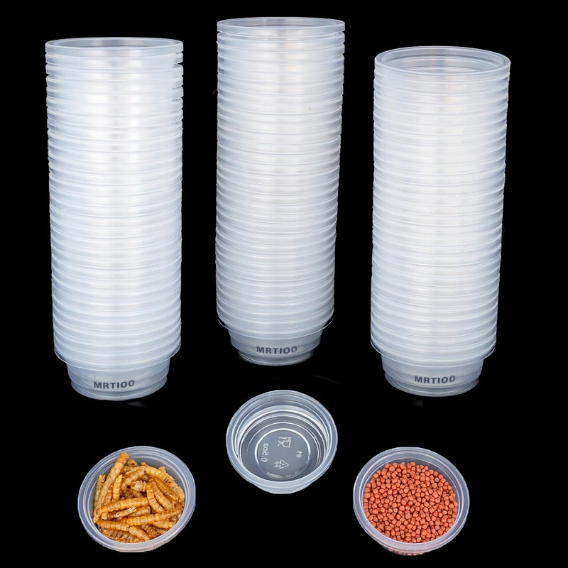 MRTIOO 100 pcs 0.5oz Crested Gecko Food and Water Feeding Cups, Reptile Feeder Bowls, for Lizard and Other Small Pet Ledge Accessories Supplies - Image 1