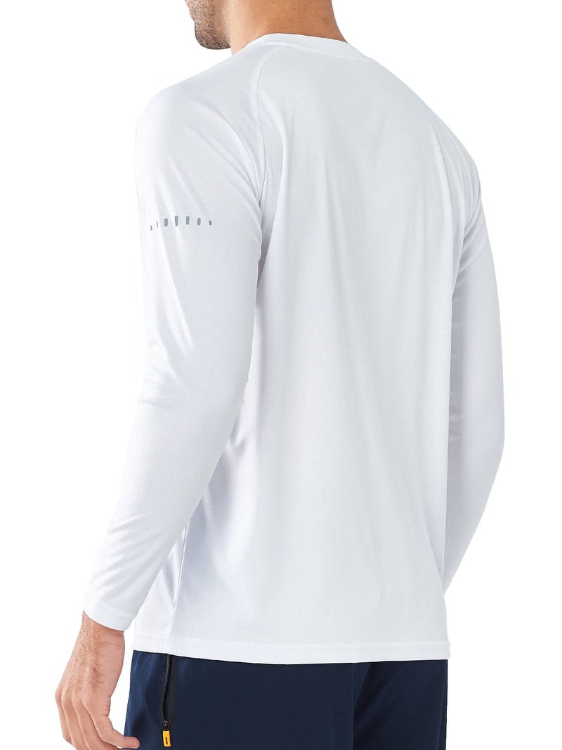 NORTHYARD Men's Sun Protection Shirts UPF 50+ Long Sleeve Swim Rash Guard Shirt Running Workout Athletic Hiking UV Fishing White XL - Image 2