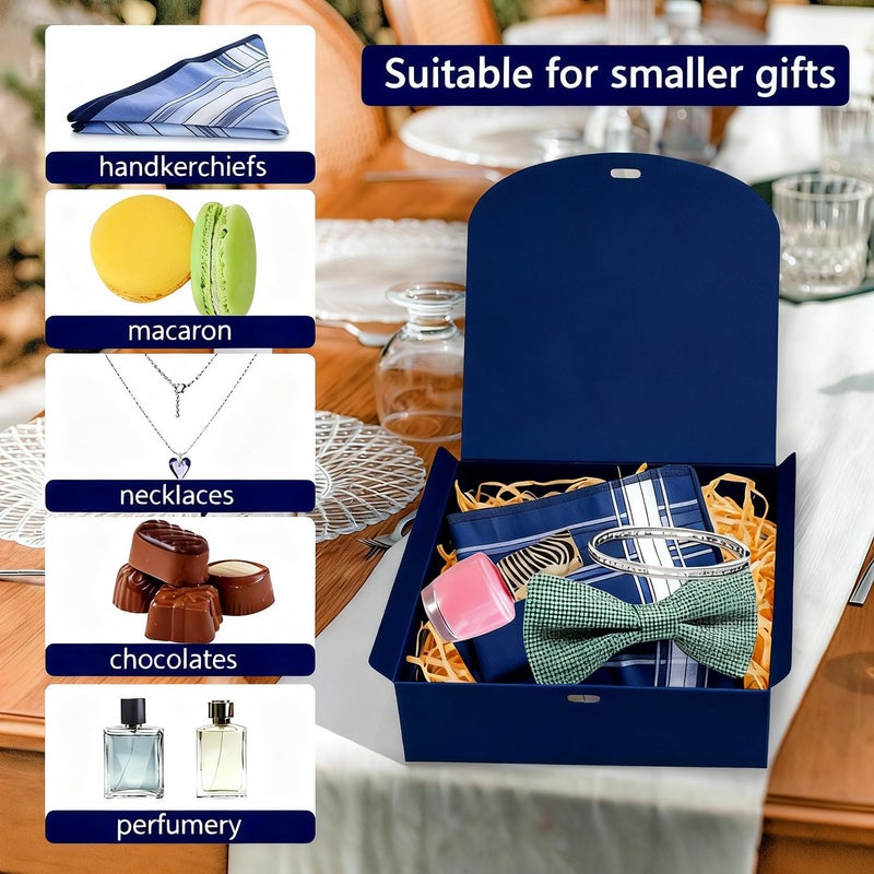 WLUSEAXI 10pack Gift Boxes with Lids, 6.5''x6.5''x2'' Blue Gift Boxes For Presents, Paper Boxes with Ribbon for Birthday Wedding Party Chocolate Candy - Image 4