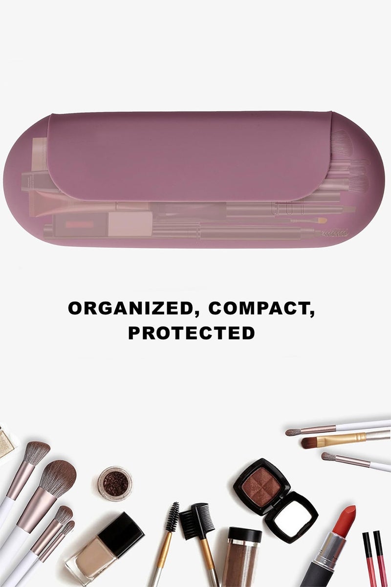 منظم فرش المكياج المحمول للسفر، حقيبة مستحضرات تجميل كبيرة من السيليكون الناعم - Image 5