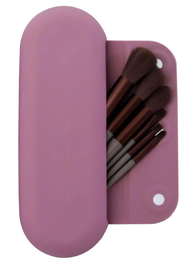 منظم فرش المكياج المحمول للسفر، حقيبة مستحضرات تجميل كبيرة من السيليكون الناعم - Image 1