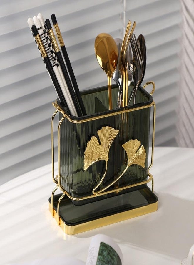 Divik Kitchen Cutlery Stand with Double Bucket & Drain Rack | Use for Dining Table, Kitchen Decor, Spoons Holder, Forks, Home Décor & Cutlery Stand (1Pcs) - Image 1
