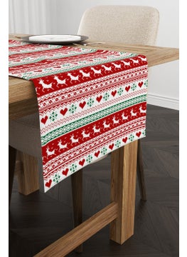 Cango Home Red Green Christmas Themed Digital Printed Runner CGH224-RN  - Image 2