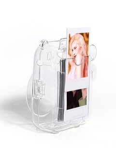 Generic 3 Pack Clear Camera Case Compatible with Fujifilm Instax Mini 12 Instant Camera - Mini 12 Hard Case with Photo Pocket Holds on Back and Adjustable Shoulder Strap & Cute Camera Sticker (Pink)  - Image 2