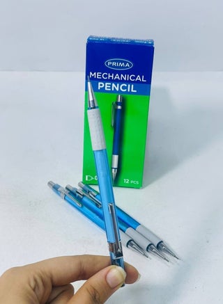 Prima Pen Case Pen Tips Plastic in Metal Pen with Eraser 0.7 mm 12 Pieces Prima