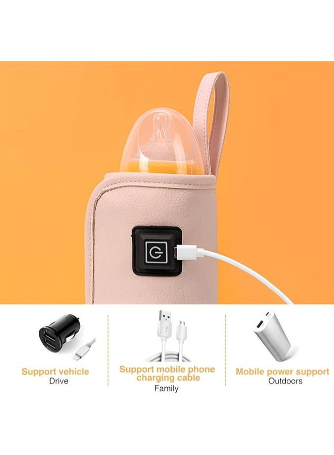 جينريك جهاز تسخين لطيف - سخان حليب لزجاجات الرضع يعمل عبر منفذ USB؛ يتميز بعملية تسخين بطيئة تحافظ على العناصر الغذائية، وهو مثالي للاستخدام في المنزل وأثناء السفر وفي السيارة؛ كما يضمن هذا الجهاز الوردي المدمج تجربة تغذية آمنة ومريحة للرضيع. - Image 1