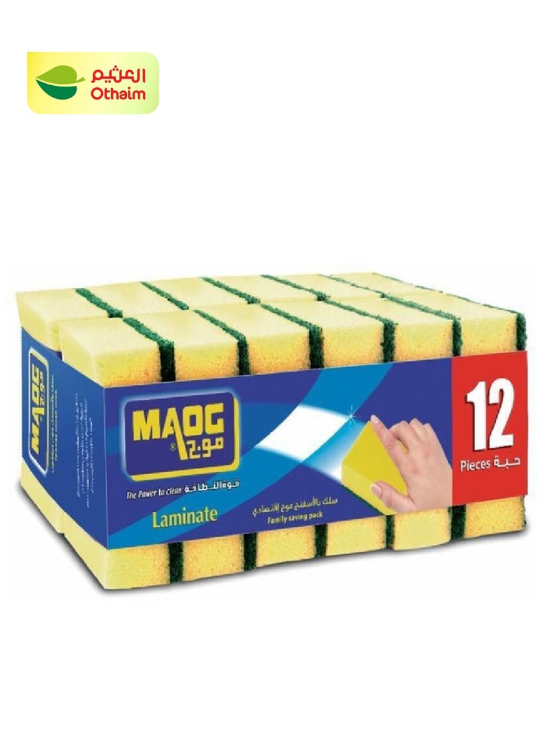 Maog Maog Sponge Scouring, 12 Pcs 