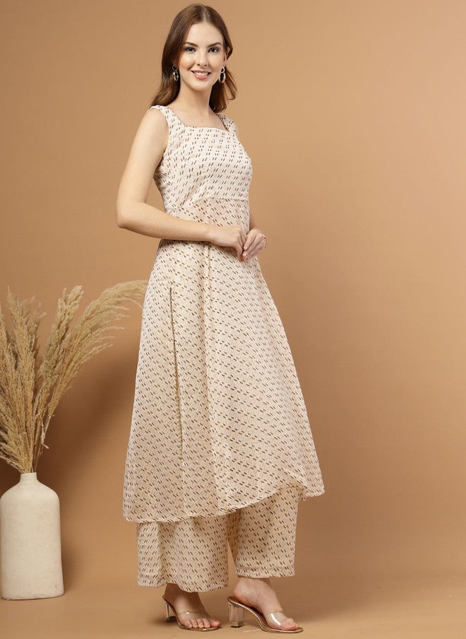 RAASSIO طقم كورتا وبلازو مزخرف هندسي للنساء - Image 3