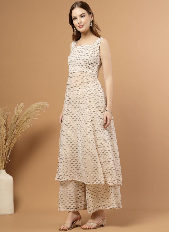 RAASSIO طقم كورتا وبلازو مزخرف هندسي للنساء - Image 4