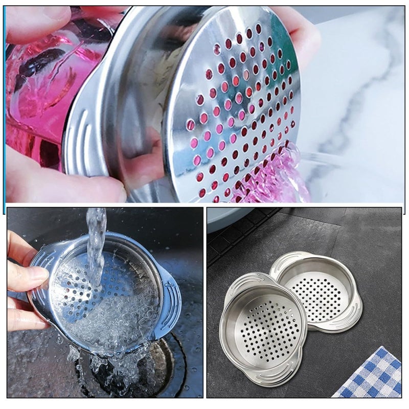 2 Pack Stainless Steel Can Strainer And Oil Drainer With Handles For Tuna Beans Fruit Canning Kitchen Colander - Image 4