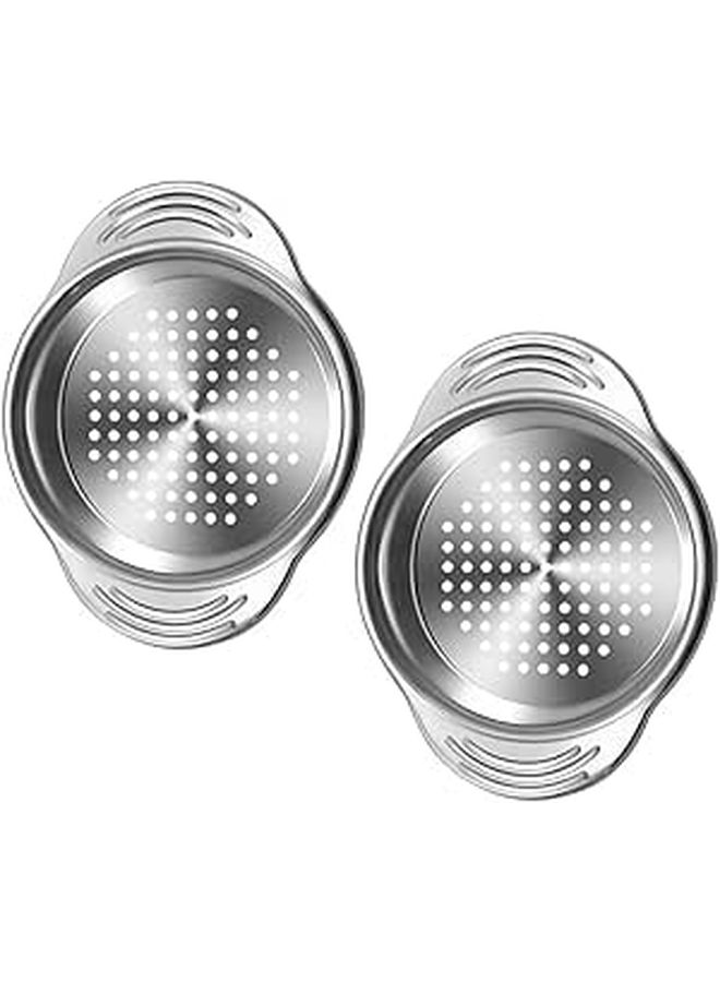 2 Pack Stainless Steel Can Strainer And Oil Drainer With Handles For Tuna Beans Fruit Canning Kitchen Colander - Image 1