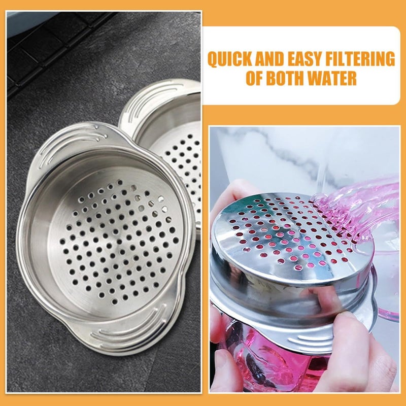 2 Pack Stainless Steel Can Strainer And Oil Drainer With Handles For Tuna Beans Fruit Canning Kitchen Colander - Image 5
