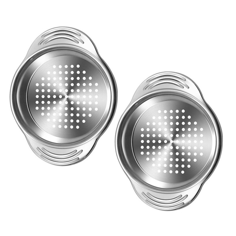 2 Pack Stainless Steel Can Strainer And Oil Drainer With Handles For Tuna Beans Fruit Canning Kitchen Colander - Image 2