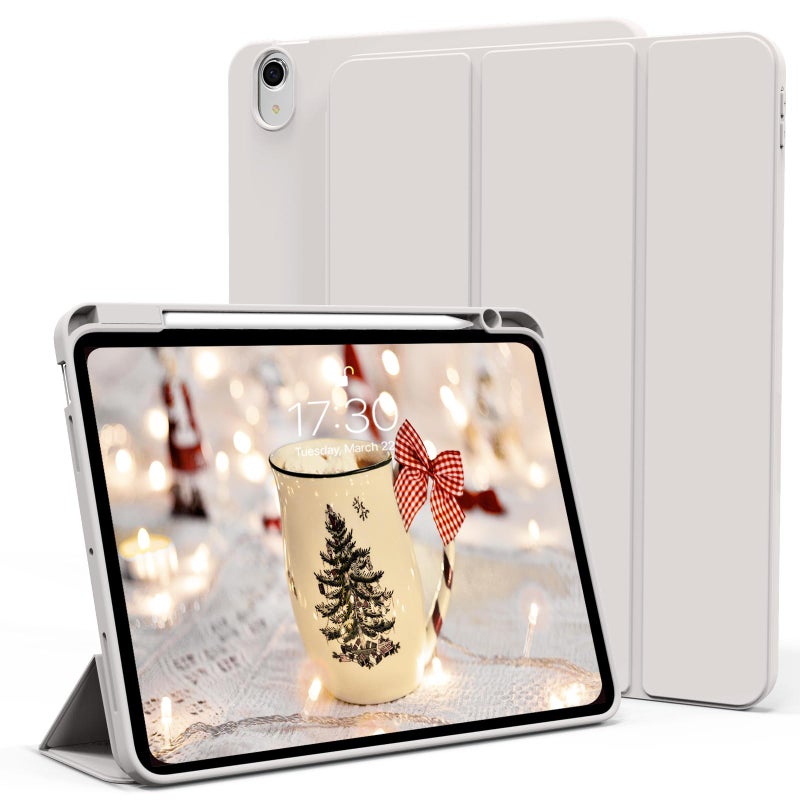 kenke Case for iPad Air 11-inch M4/M3/M2 (2026/2025/2024), iPad Air 5th/4th Generation (2022/2020) 10.9-inch, Auto Sleep/Wake Slim Trifold Smart Cover with Pencil Holder Soft TPU Back, Gray - Image 1