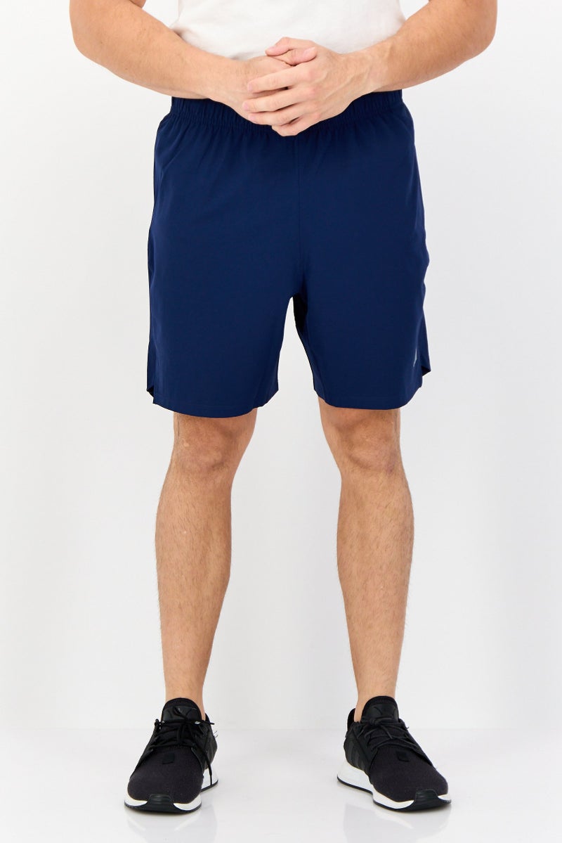 Adidas Men Sportswear Fit 7 Inseam Brand Logo Training Shorts, Navy Blue  - Image 1