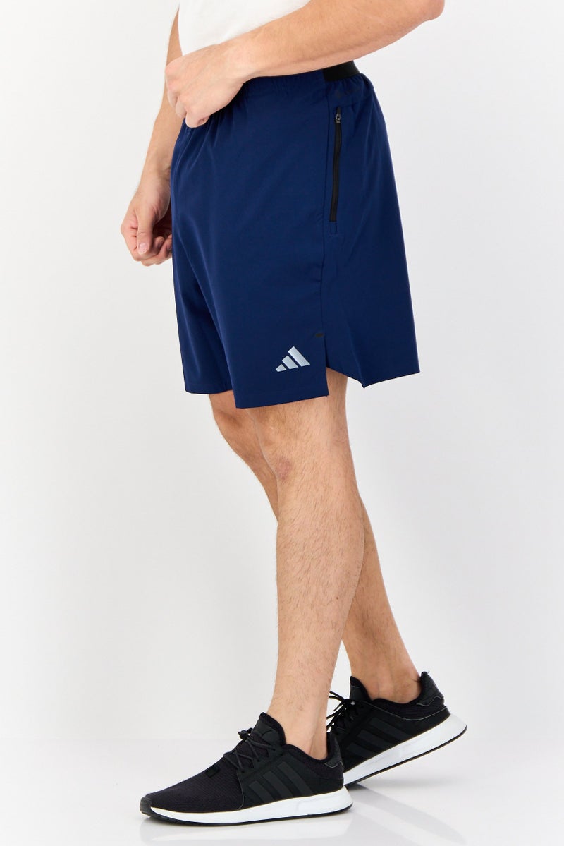 Adidas Men Sportswear Fit 7 Inseam Brand Logo Training Shorts, Navy Blue  - Image 2