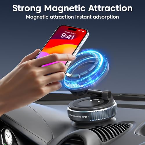 Sounce Universal Magnetic Phone Mount with 360° Rotation and Cup, Designed for Hands-Free Use in Cars, Home Gyms, Mirrors, and Showers, Compatible with All Smartphones – Extended - Image 4