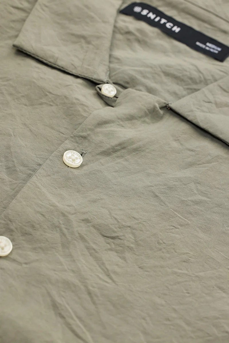 SNITCH Light Green Solid Long Sleeve Slim Fit Shirt