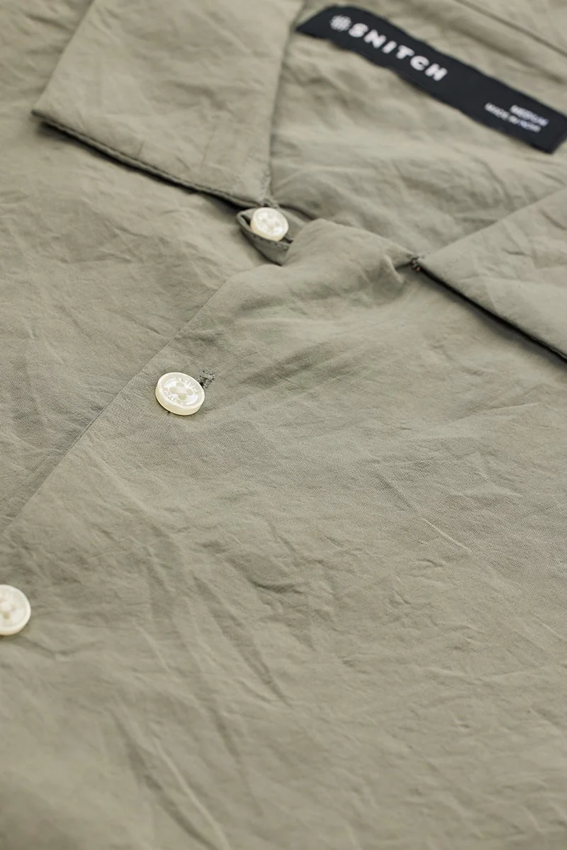 SNITCH Light Green Solid Long Sleeve Slim Fit Shirt