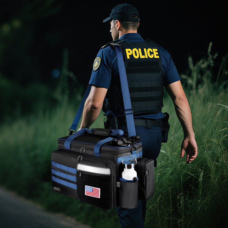 Ytonet Patrol Bag Law Enforcement, Extra Large Police Gear Bag for Car Front Seat Organizer with a MOLLE Pouch & 15.6In Laptop Layer, Multiple Compartments Police Duty Bags Fit Vehicle Passenger Seat, Black - Image 2