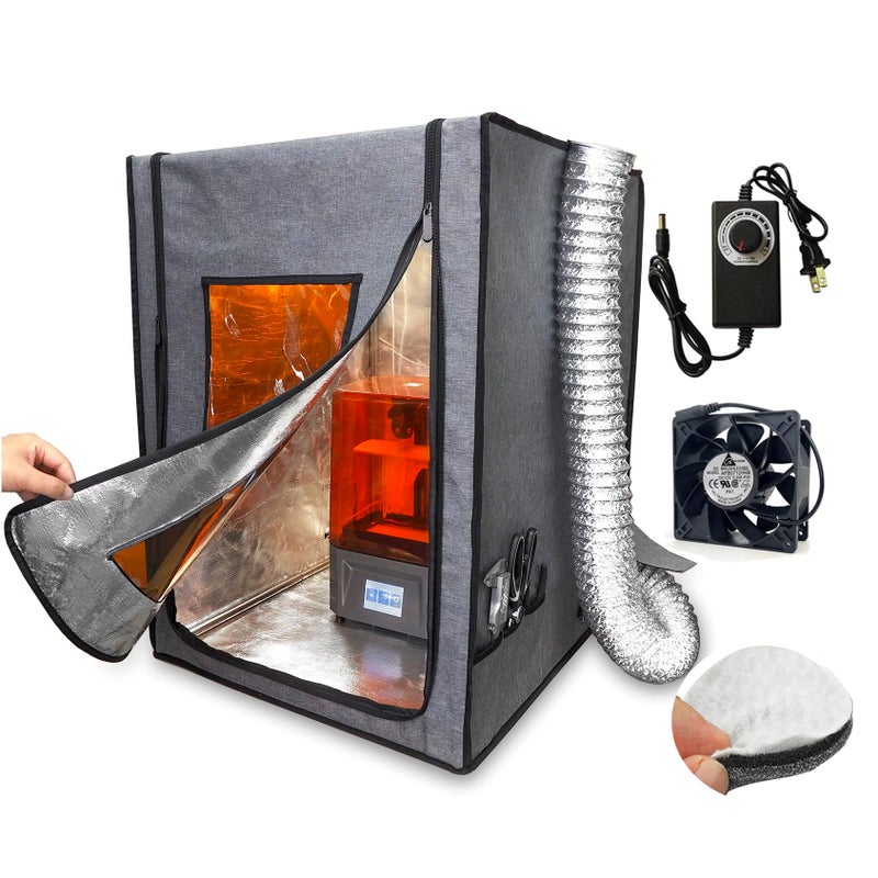 DORUNDEA Multifunctional 3D Printer Enclosure w/Adjustable Ventilation Kit Eliminate Odors Tent Cover Compatible with Anycubic Photon Mono, Elegoo Saturn/Mars 3/4 & Creality Halot Series Resin 3D Printer - Image 1