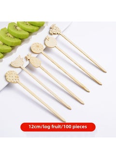 Mini Sugar-Coated Berry String Sticker Bamboo Sticker Disposable Special Material Net Red Small String Fruit Sticker Tool-Specifications:Log Fruit Picks