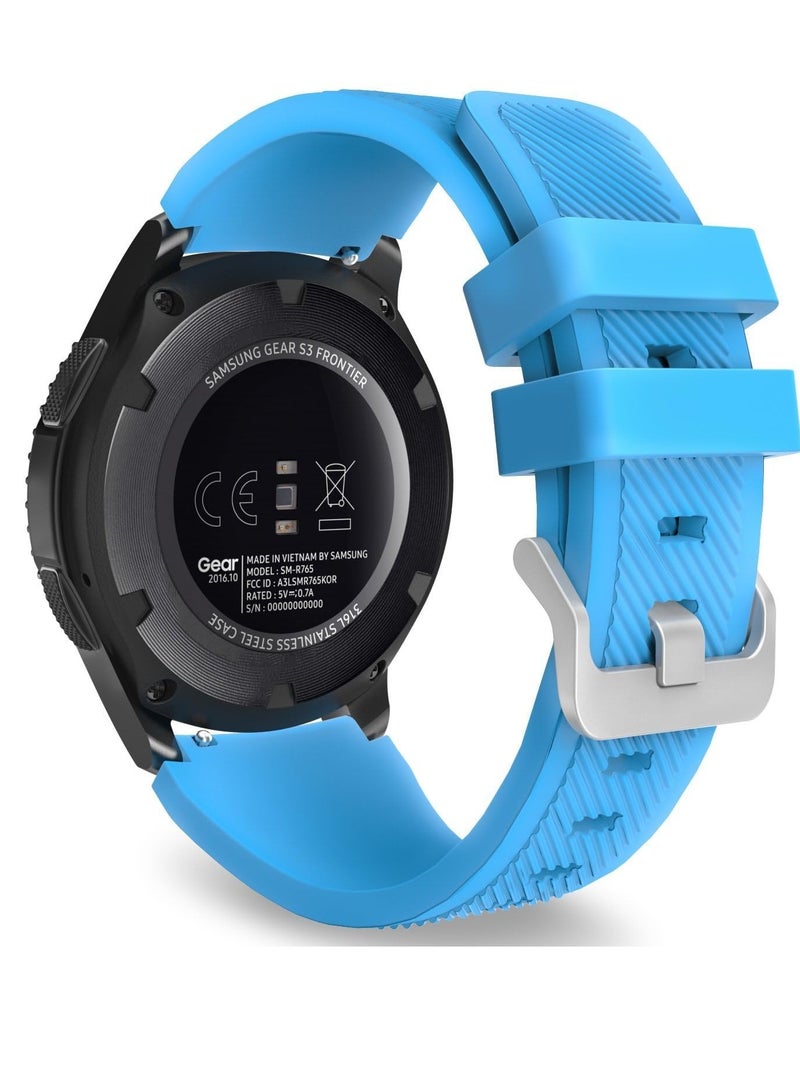 Silicone Band 20MM Strap For Samsung Gear Sport/Watch 6/5/4/5 Pro 45mm/S2 classic/active 2 40mm 44mm/Amazfit GTS/2/2e/GTS3/3 Pro/2 Mini/3 Mini/Bip 3/Bip 3 Pro sky Blue - Image 1