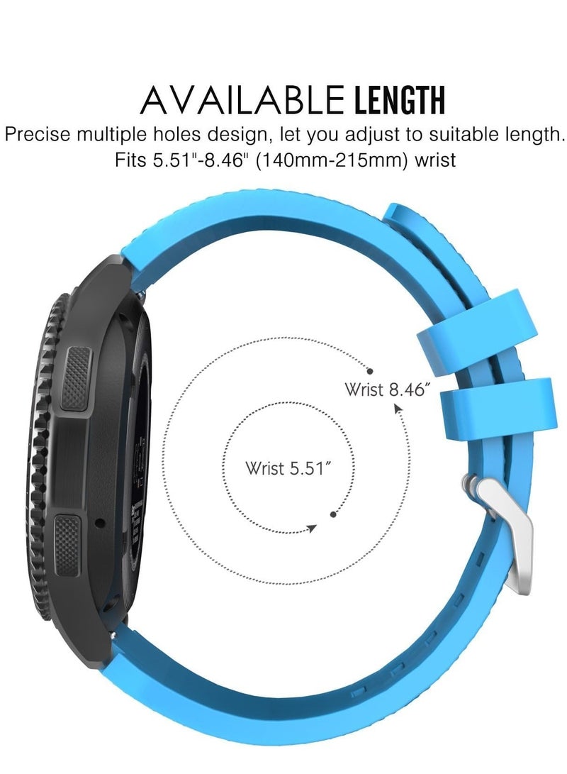 Silicone Band 20MM Strap For Samsung Gear Sport/Watch 6/5/4/5 Pro 45mm/S2 classic/active 2 40mm 44mm/Amazfit GTS/2/2e/GTS3/3 Pro/2 Mini/3 Mini/Bip 3/Bip 3 Pro sky Blue - Image 2