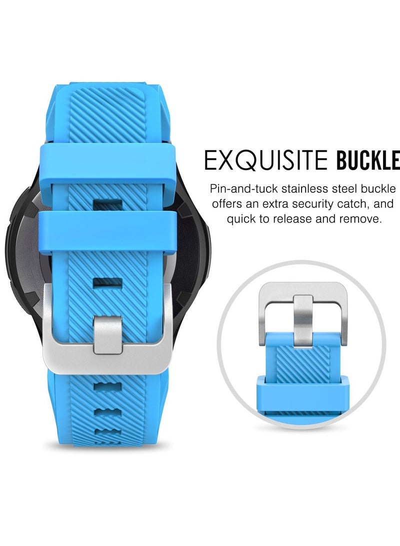 Silicone Band 20MM Strap For Samsung Gear Sport/Watch 6/5/4/5 Pro 45mm/S2 classic/active 2 40mm 44mm/Amazfit GTS/2/2e/GTS3/3 Pro/2 Mini/3 Mini/Bip 3/Bip 3 Pro sky Blue - Image 3