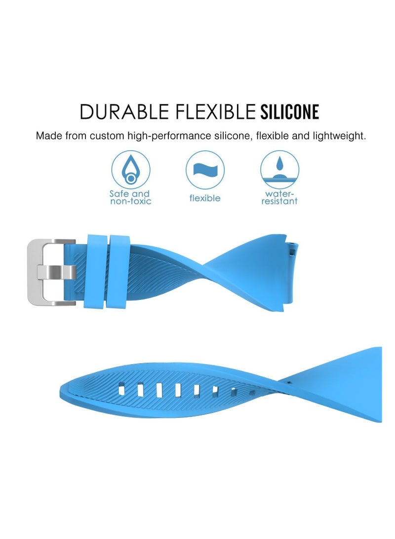 Silicone Band 20MM Strap For Samsung Gear Sport/Watch 6/5/4/5 Pro 45mm/S2 classic/active 2 40mm 44mm/Amazfit GTS/2/2e/GTS3/3 Pro/2 Mini/3 Mini/Bip 3/Bip 3 Pro sky Blue - Image 4