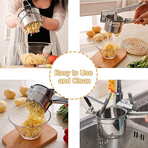 TASKHOUSE Stainless Steel Potato Ricer & Masher Heavy Duty with 3 Interchangeable Discs, Long Handle for Mashed Potatoes, Vegetables, Fruits, Baby Food - Image 3