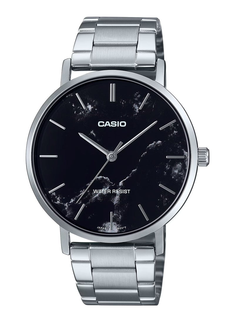 CASIO - Men's Watch With Standard Analog Black Dial Dress Quartz MTP-VT01DM-1A - Image 1