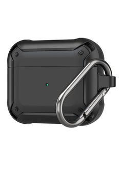 AirPods 3 Case With Keychain, Full-Body Rugged Protective Shockproof Carrying Case Cover Skin for AirPods 3rd Generation 2021, Front LED Visible