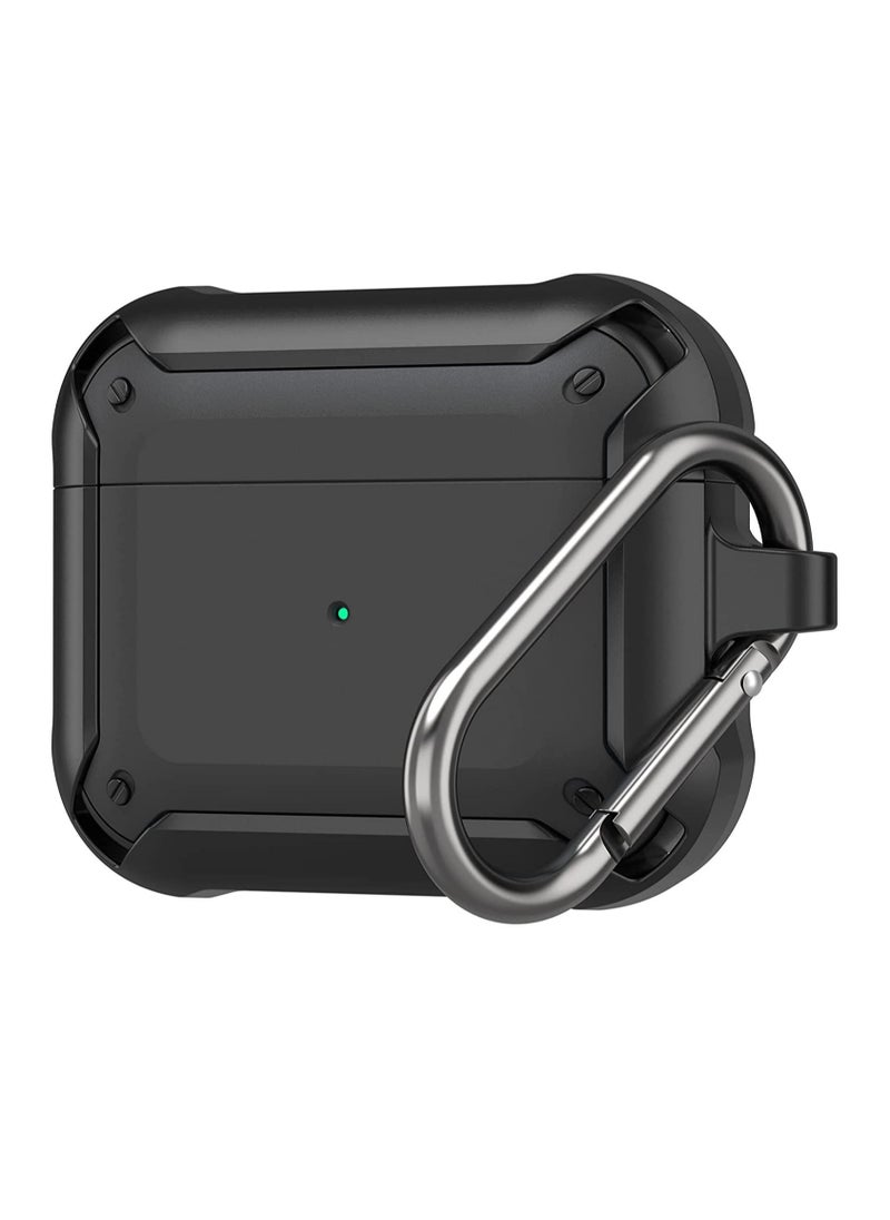 ELTRAZONE - AirPods 3 Case With Keychain, Full-Body Rugged Protective Shockproof Carrying Case Cover Skin for AirPods 3rd Generation 2021, Front LED Visible - Image 1