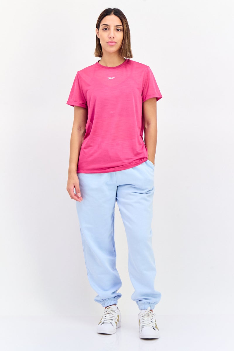 Reebok Women Sportswear Fit Short Sleeve Outdoor Top, Magenta  - Image 2