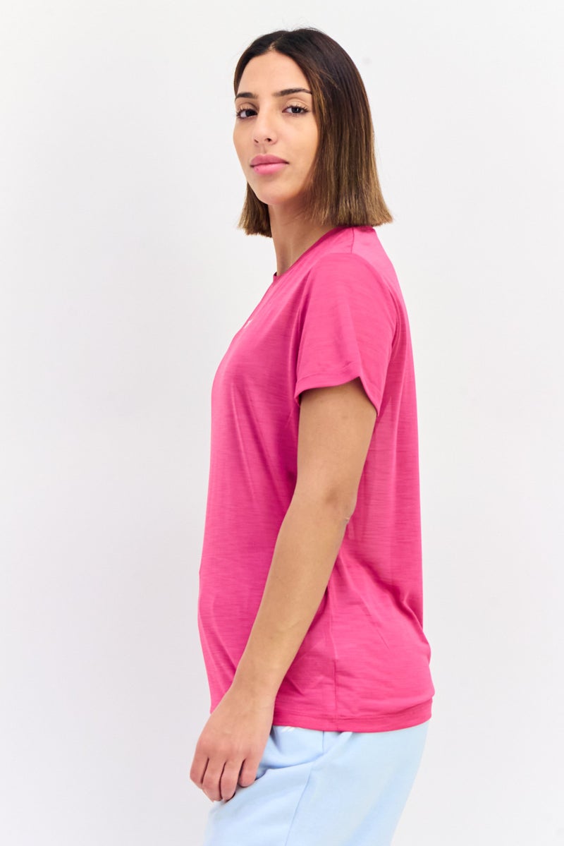 Reebok Women Sportswear Fit Short Sleeve Outdoor Top, Magenta  - Image 4